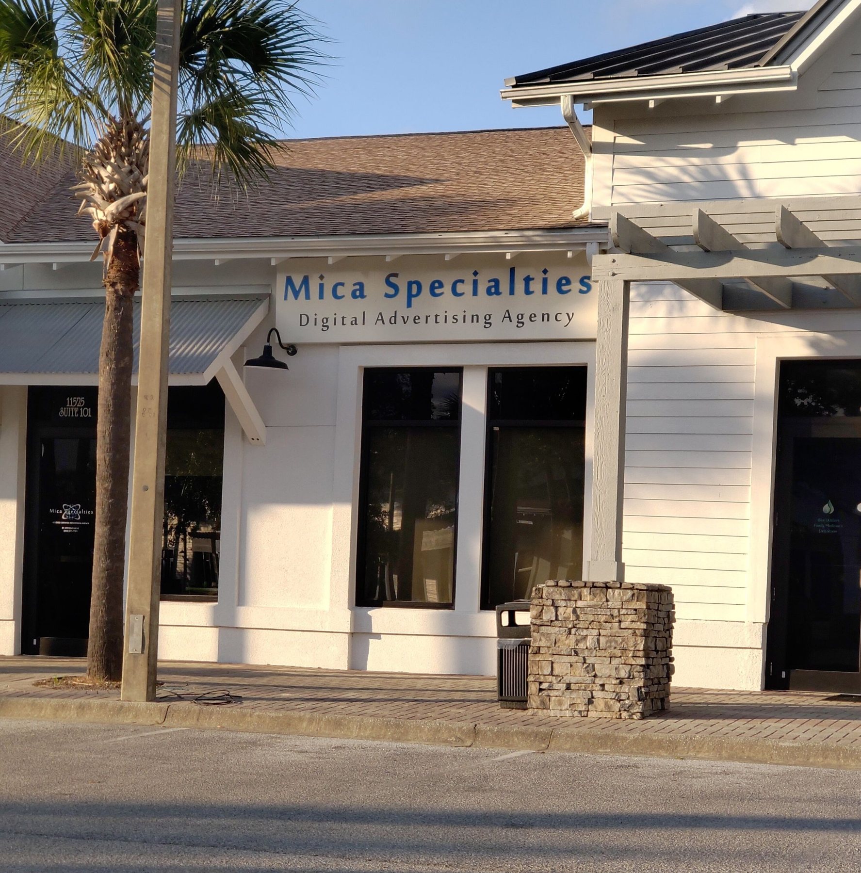 Mica Specialties Digital Advertising Agency storefront at 11525 Hutchison Blvd Suite 101, Panama City Beach